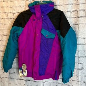 ⭐️ Columbia Vintage 90s y2k Pink Blue Purple Puffer Ski Jacket girl XL Women S